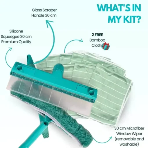 HOOMWELL™ Recyclable Silicone Window Squeegee Kit