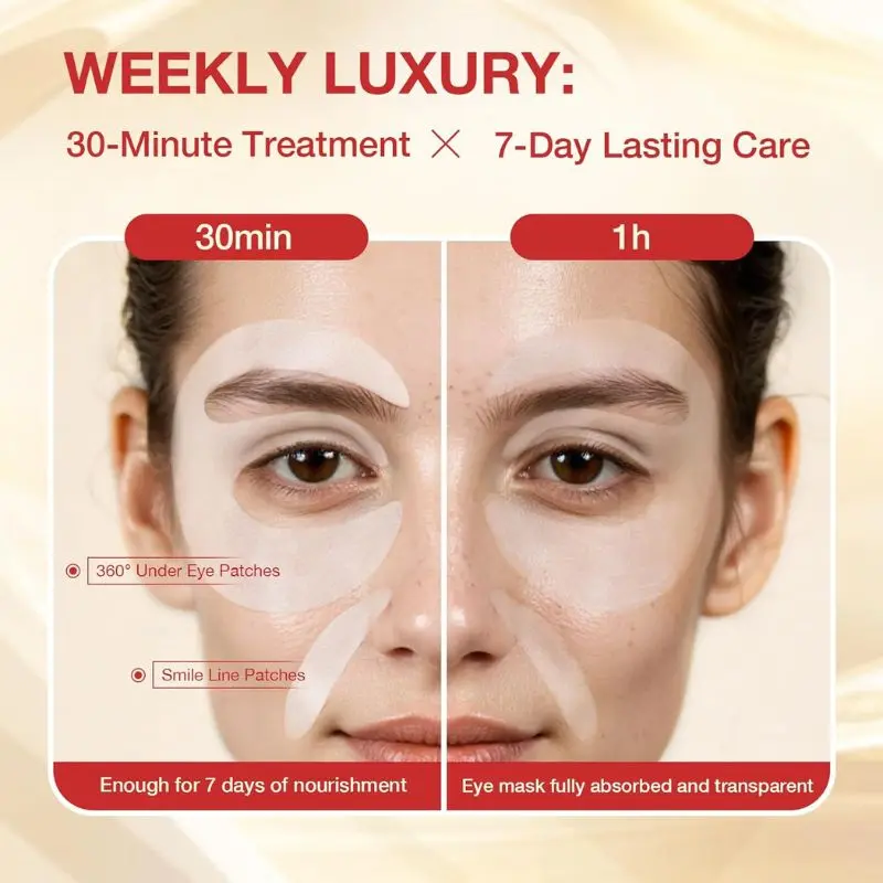 HOOMWELL™ Deep Collagen Eye Patches Lift, Brighten Instantly Depuff for Glass-Glow Eyes 70 OFF Today Only