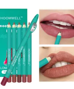HOOMWELL™ Lipstick Crayon Matte Lip Color Lip Liner Pencil Built-In Sharpener