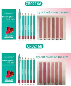 HOOMWELL™ Lipstick Crayon Matte Lip Color Lip Liner Pencil Built-In Sharpener
