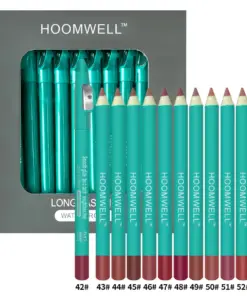 HOOMWELL™ Lipstick Crayon Matte Lip Color Lip Liner Pencil Built-In Sharpener