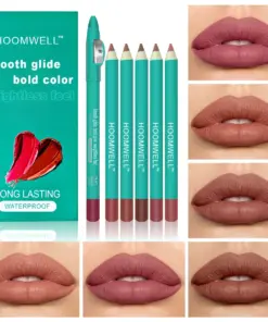 HOOMWELL™ Lipstick Crayon Matte Lip Color Lip Liner Pencil Built-In Sharpener