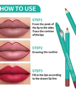 HOOMWELL™ Lipstick Crayon Matte Lip Color Lip Liner Pencil Built-In Sharpener