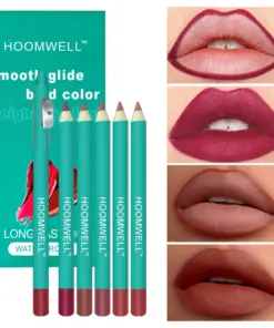HOOMWELL™ Lipstick Crayon Matte Lip Color Lip Liner Pencil Built-In Sharpener